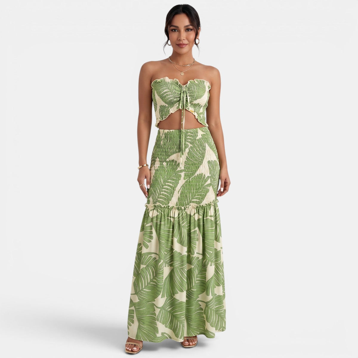 Vestido Largo Halter Floral