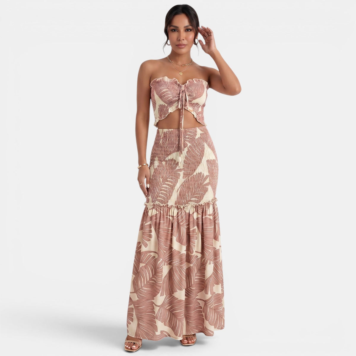 Vestido Largo Halter Floral