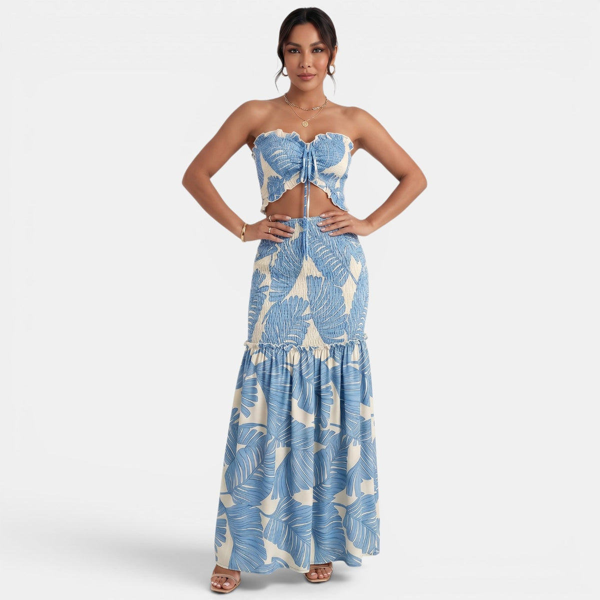 Vestido Largo Halter Floral