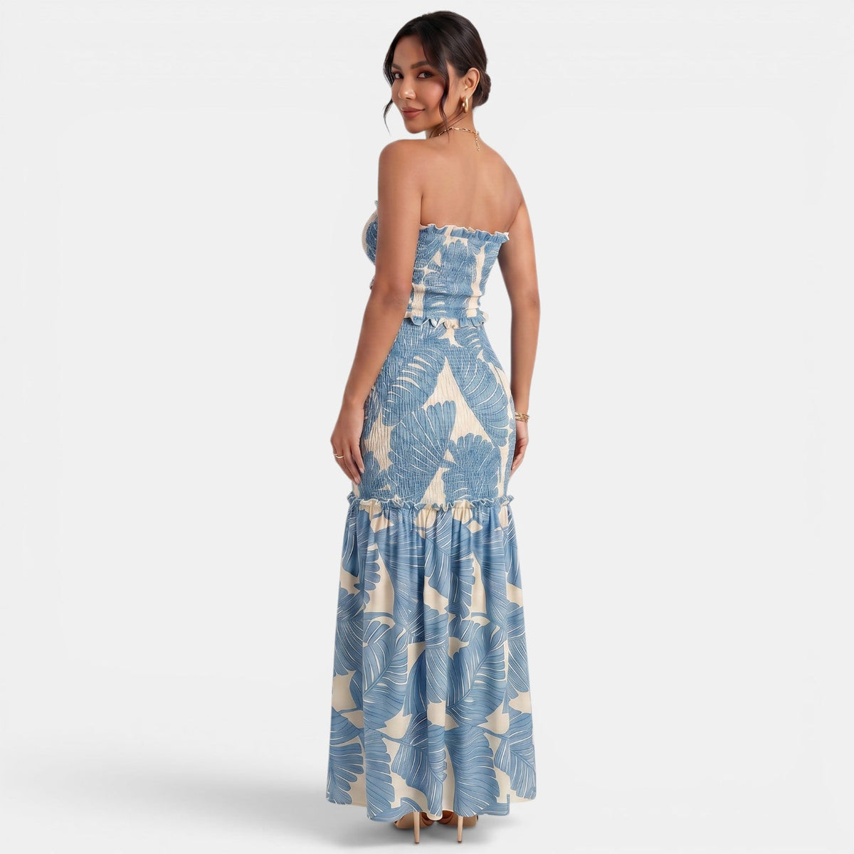 Vestido Largo Halter Floral