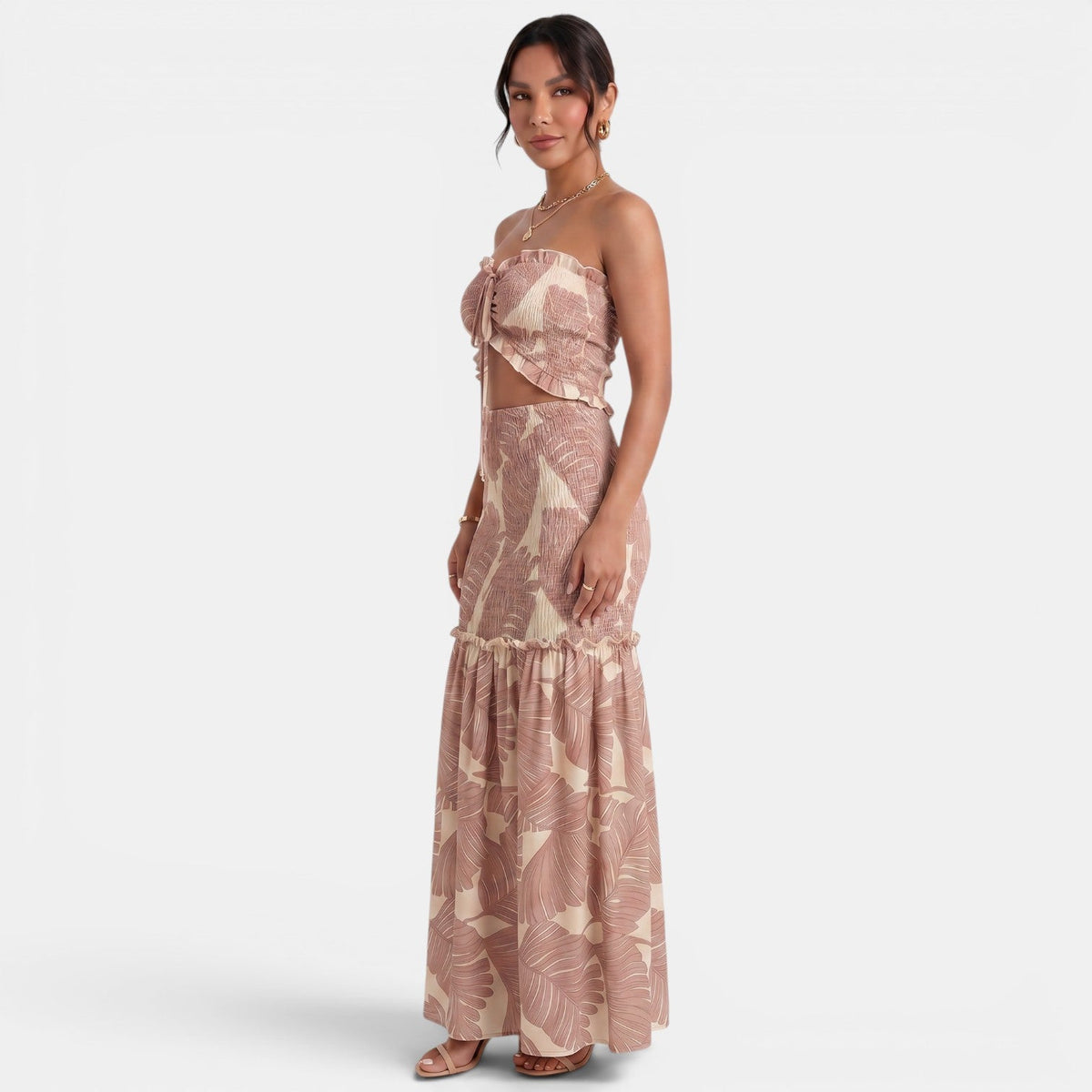 Vestido Largo Halter Floral