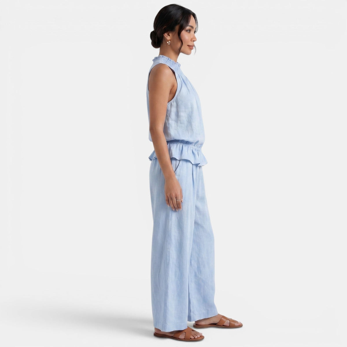 Conjunto Lino Mujer Verano Sin Mangas