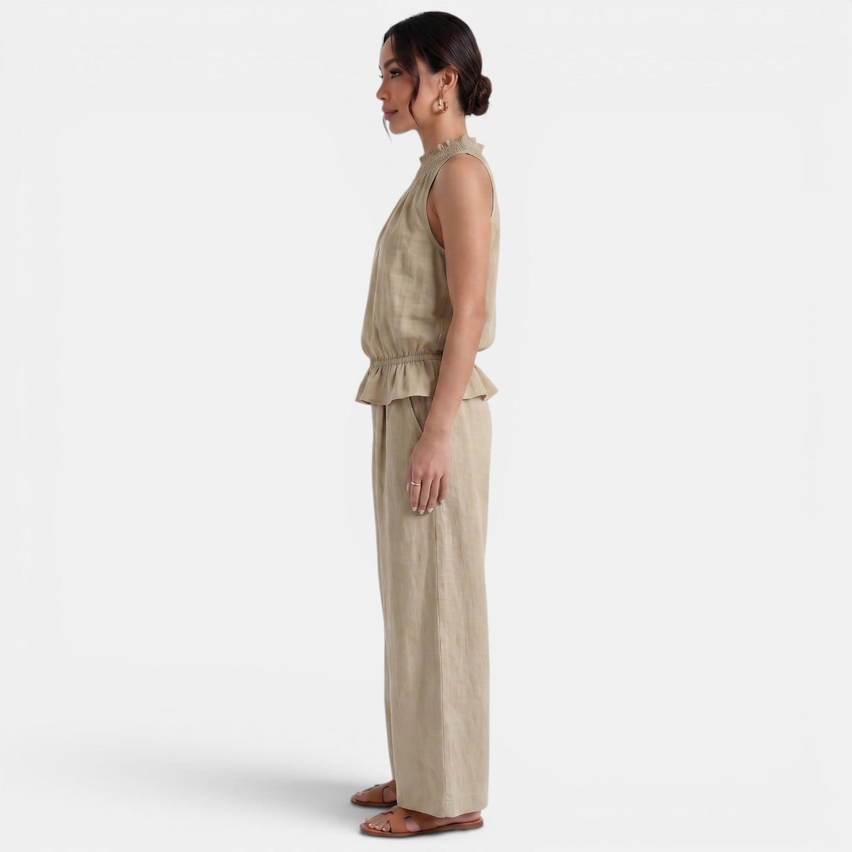 Conjunto Lino Mujer Verano Sin Mangas