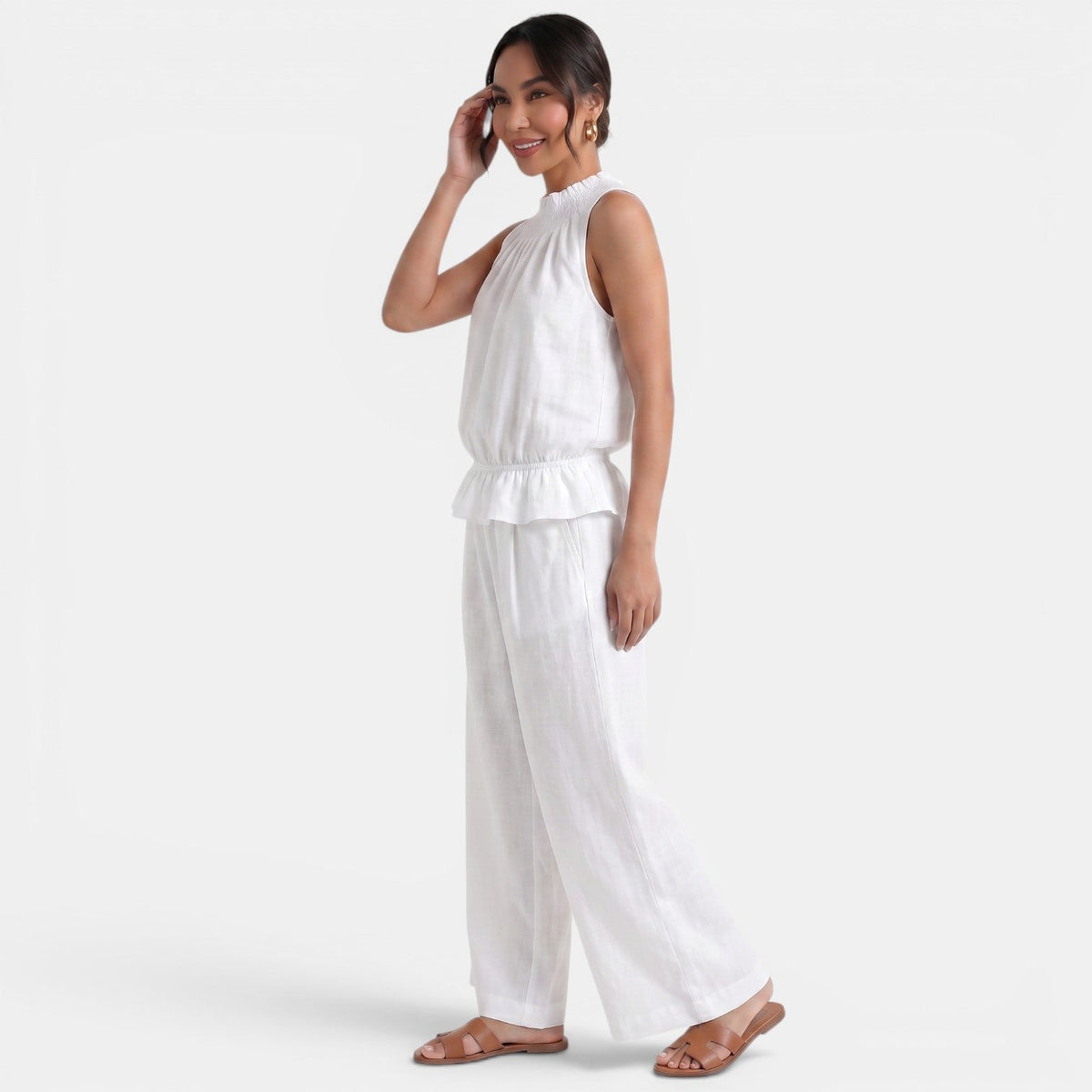 Conjunto Lino Mujer Verano Sin Mangas