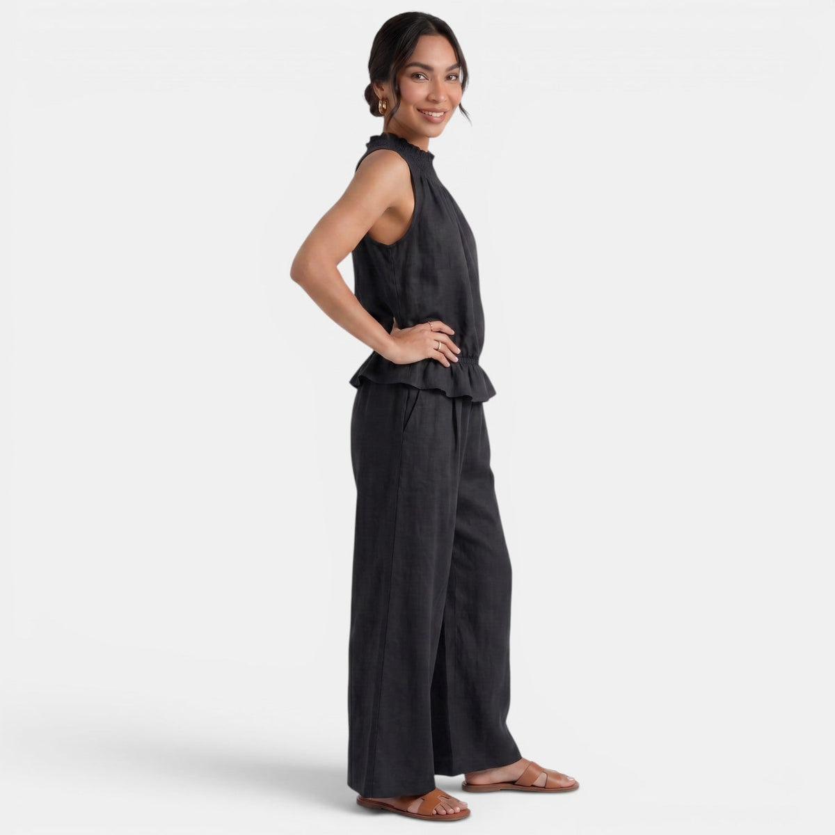 Conjunto Lino Mujer Verano Sin Mangas