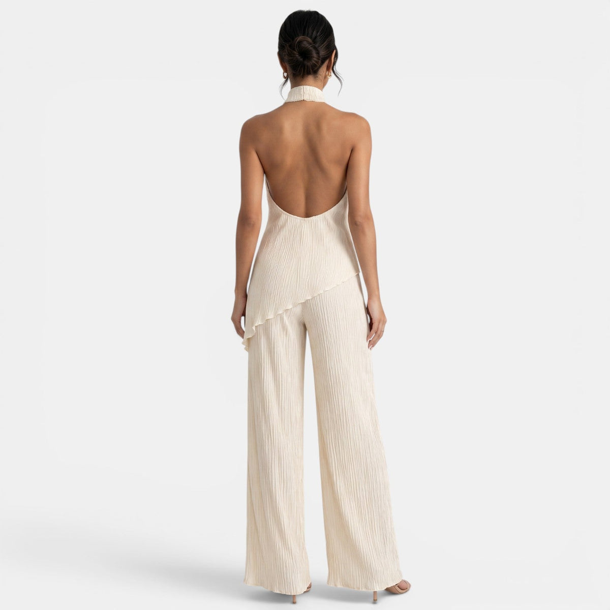 Conjunto Mujer Halter Pantalón Plisado