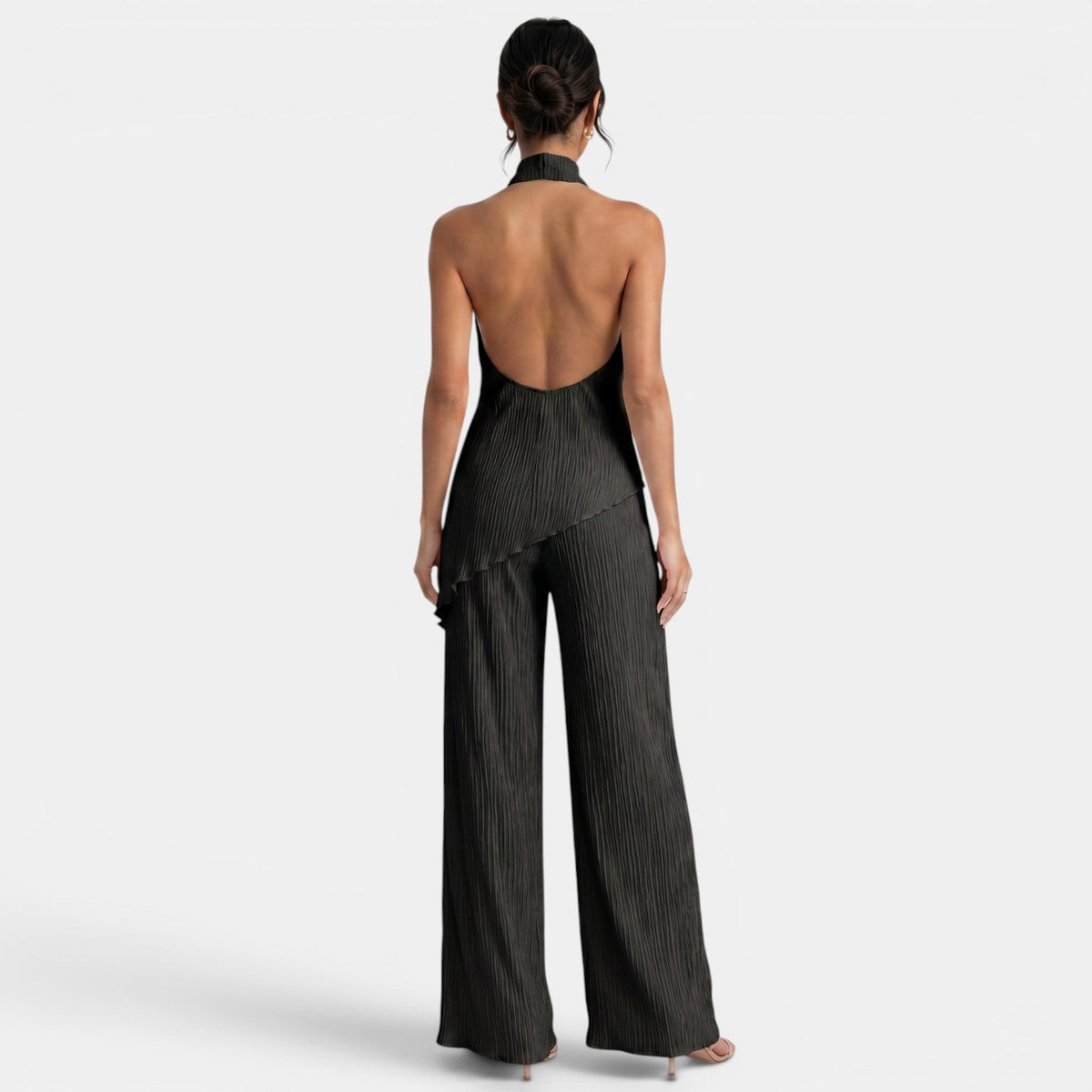 Conjunto Mujer Halter Pantalón Plisado
