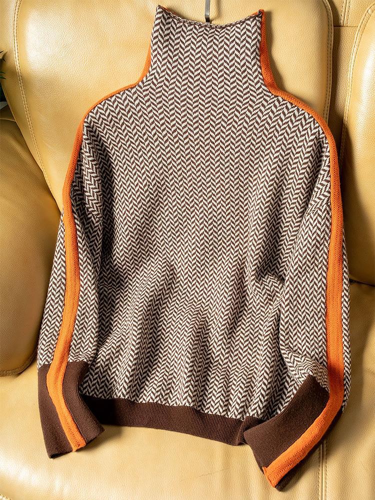 Vanessa | Turtleneck Sweater with Bold Stripes