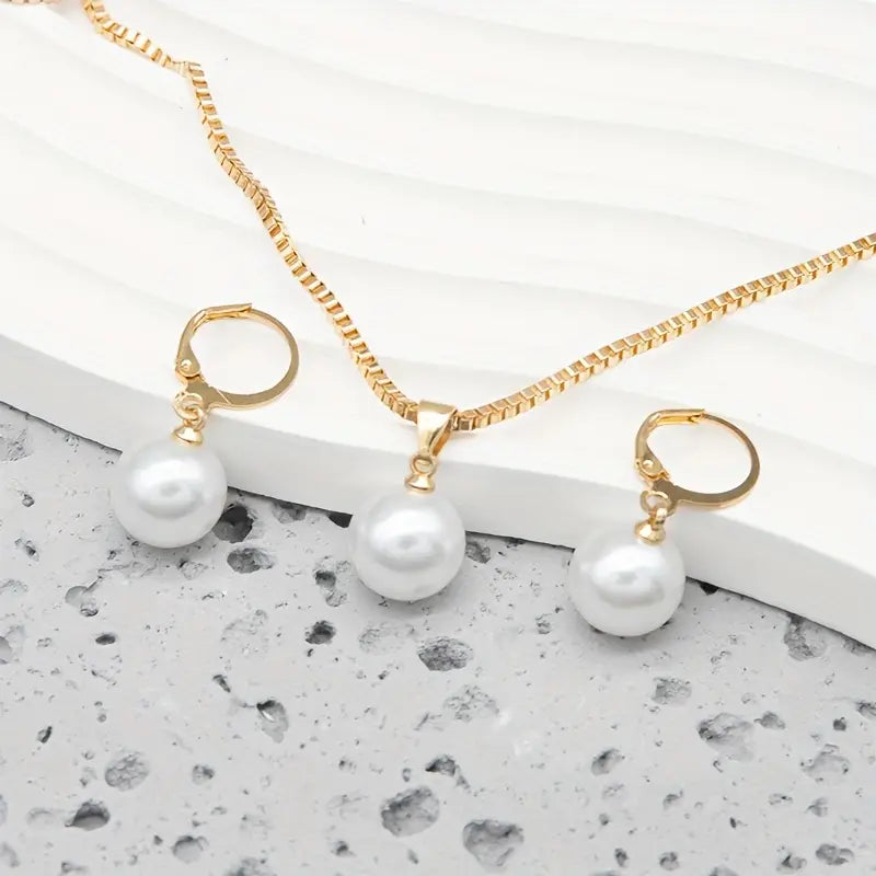 Set de Joyería Elegante con Perlas