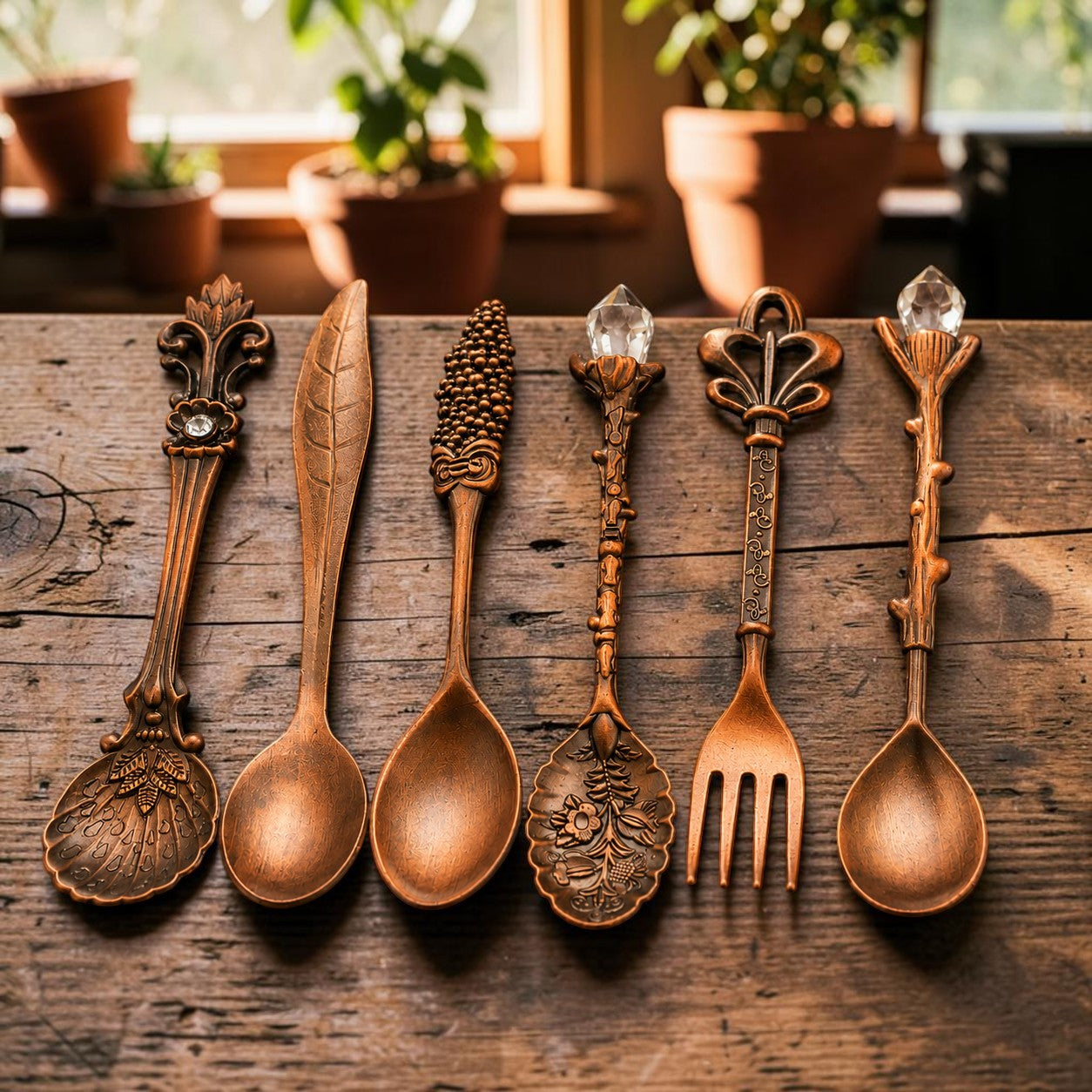 Set de Cubiertos de Cobre