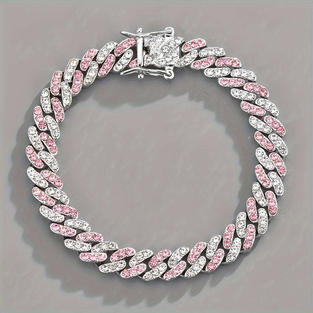 Pulsera Cubana Ártico Rosa Suave