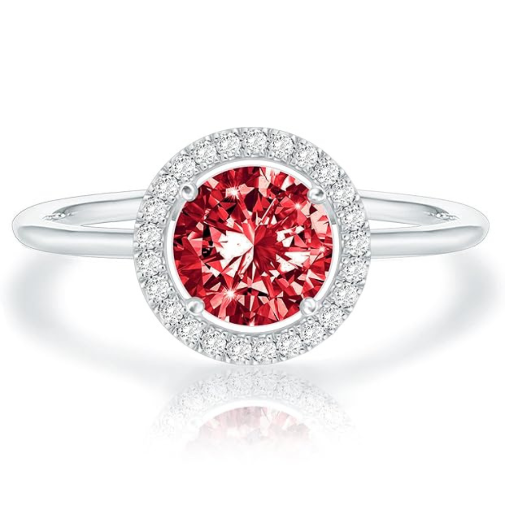 Anillo Promesa Rubí Rojo Profundo