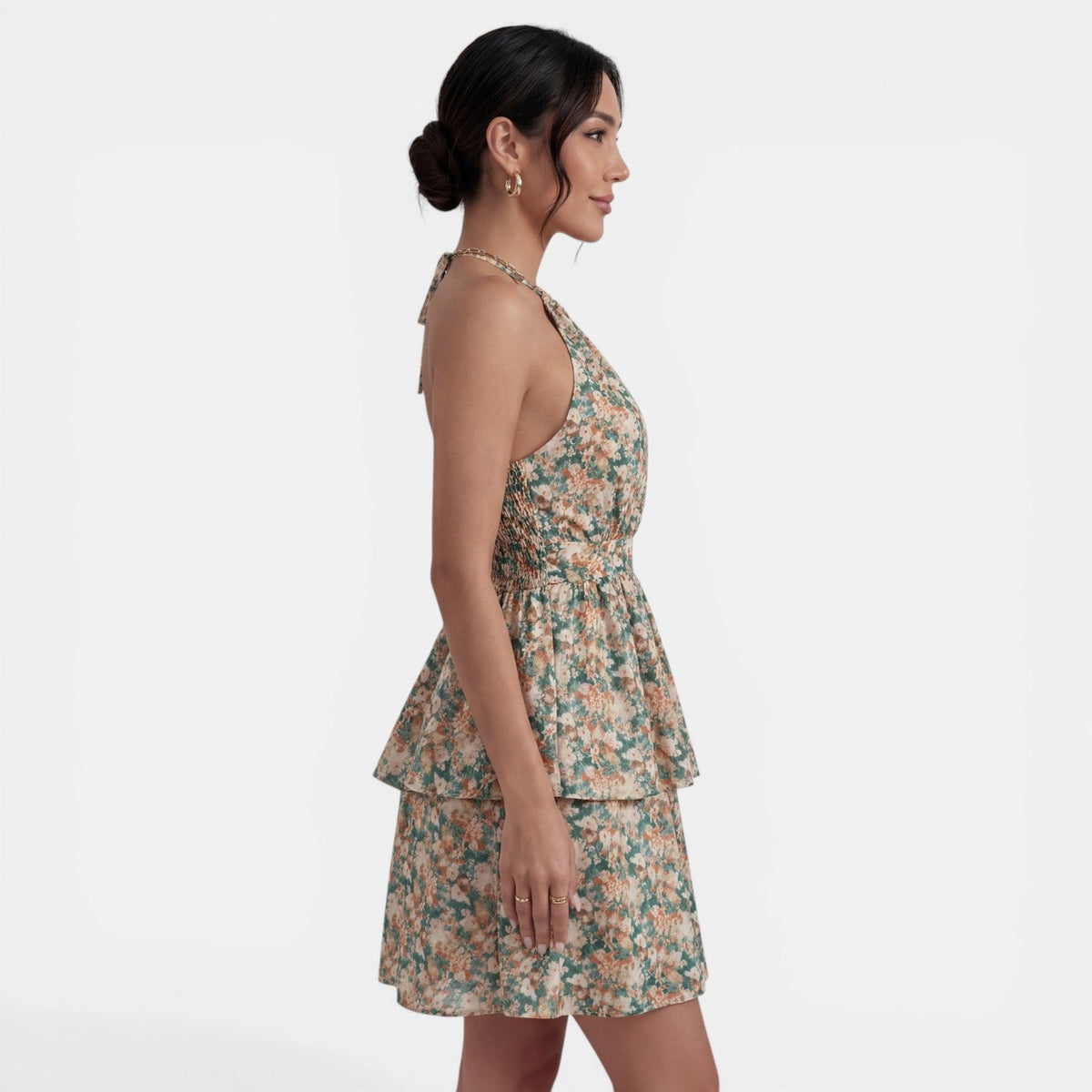 Vestido Corto Boho Floral Halter
