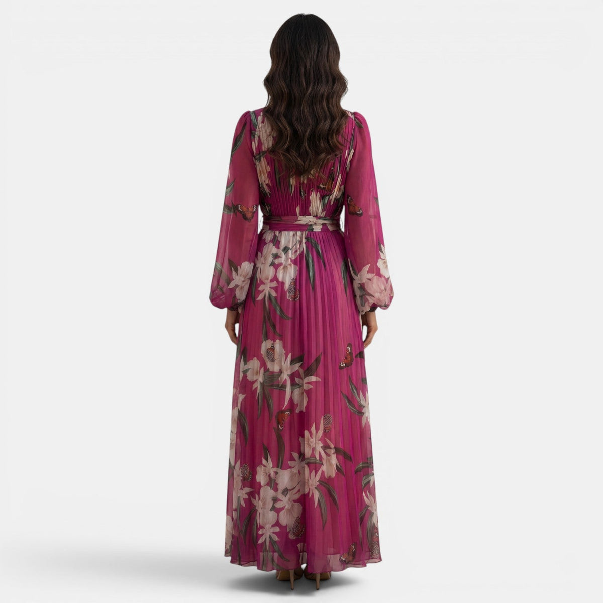 Vestido Maxi Floral Mujer Escote V