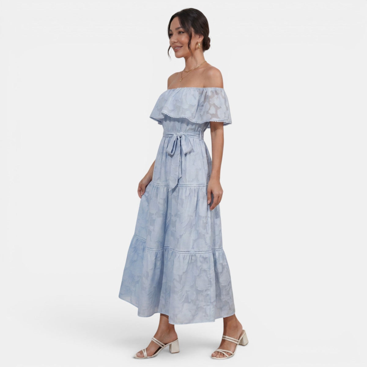 Vestido Boho Mujer Hombros Descubiertos
