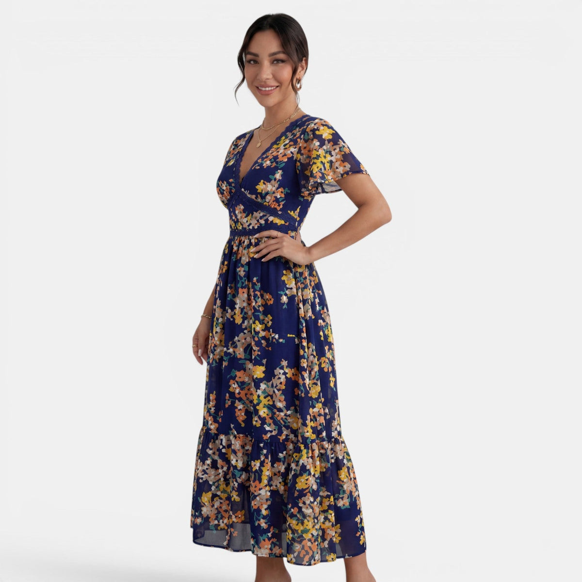 Vestido Midi Floral Mujer Verano