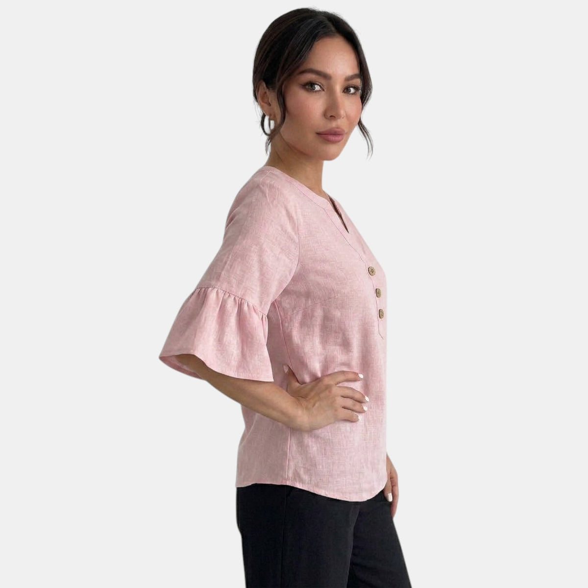 Blusa Lino Mujer Verano Oversize
