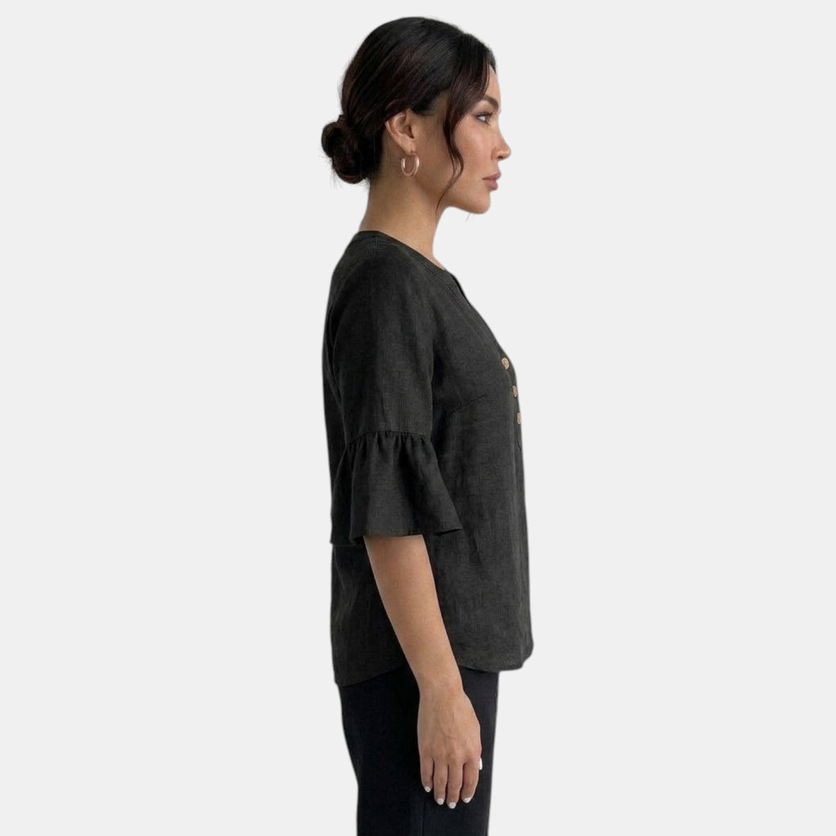 Blusa Lino Mujer Verano Oversize