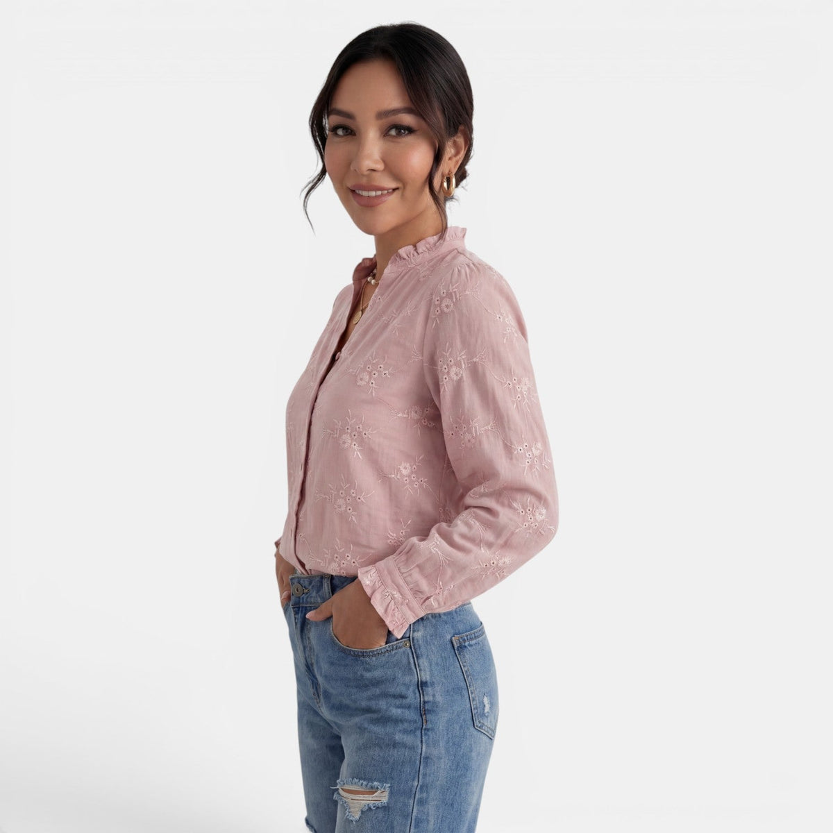 Blusa Mujer Color Sólido Elegante