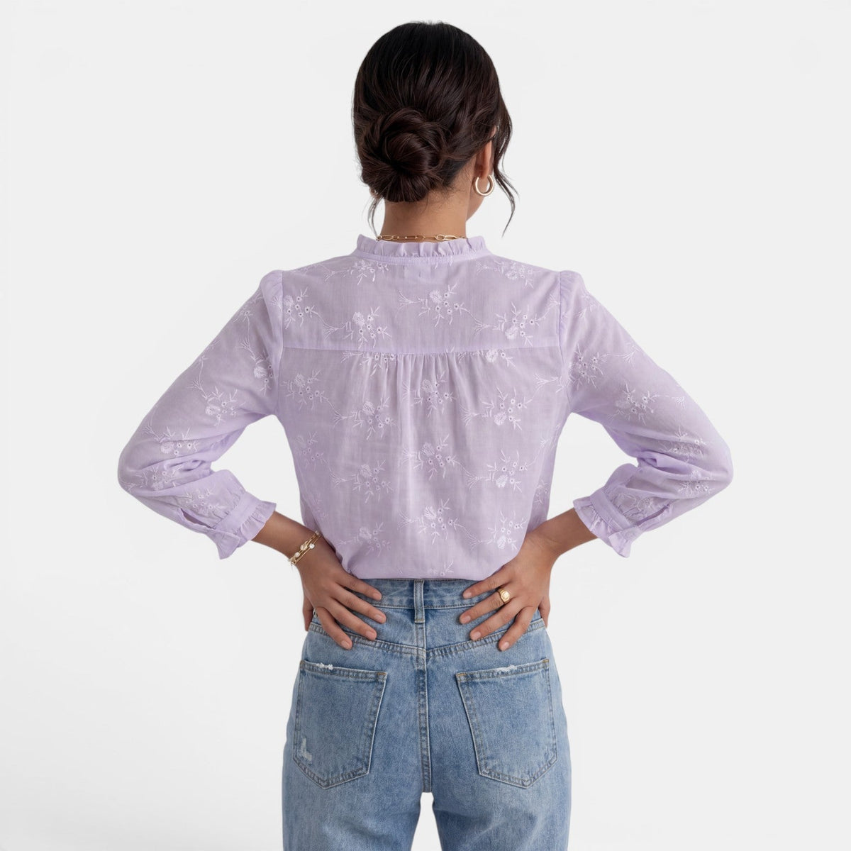 Blusa Mujer Color Sólido Elegante