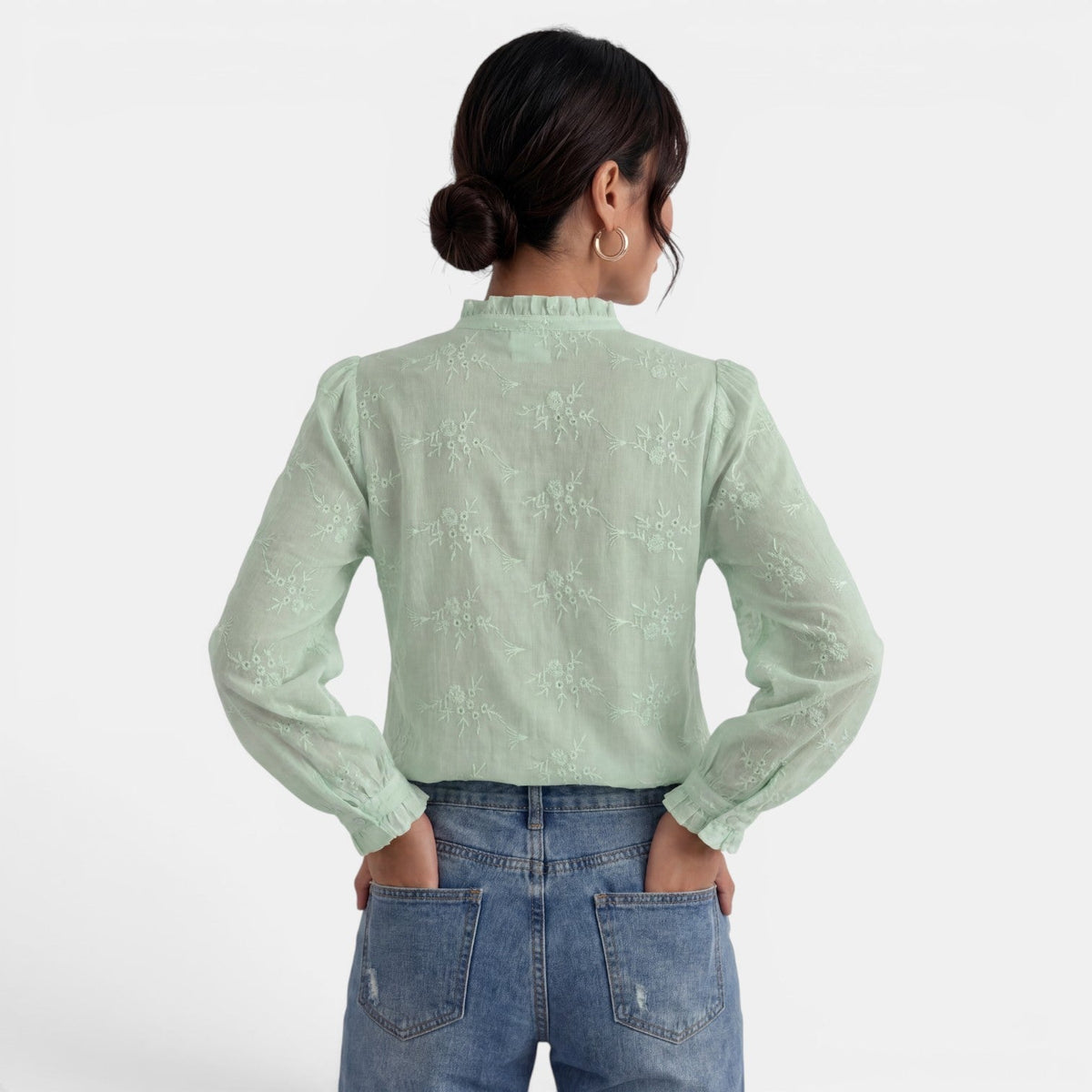 Blusa Mujer Color Sólido Elegante
