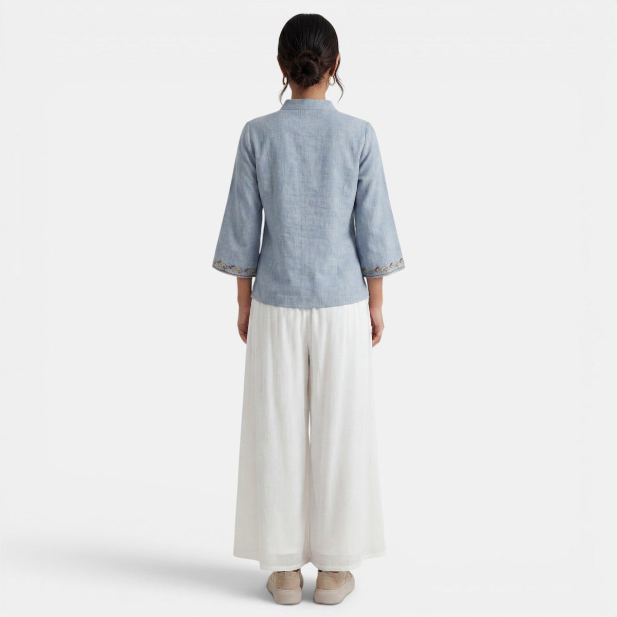 Blusa Mujer Algodón Lino Bordado