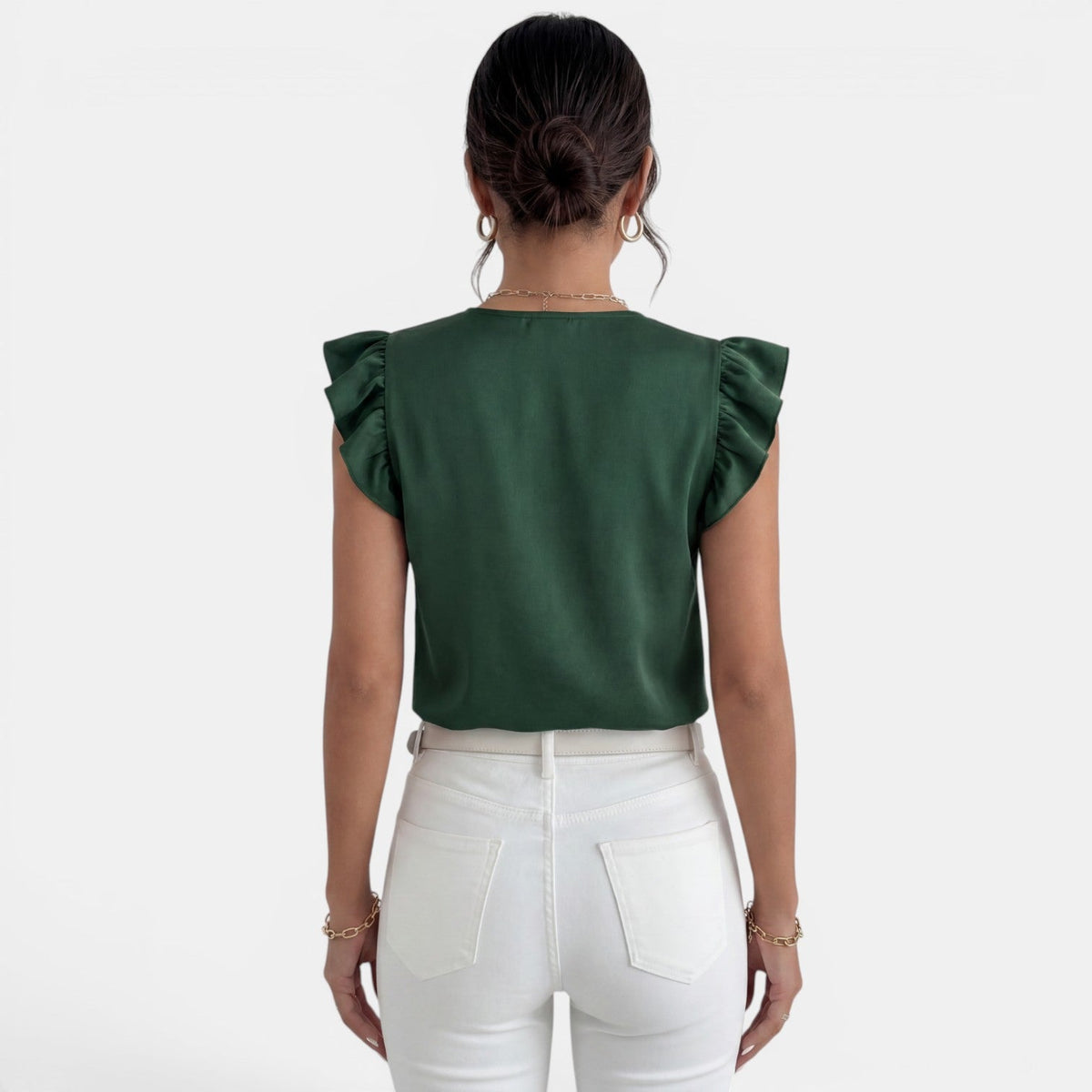 Camisa Mujer Volantes Botones Frontales