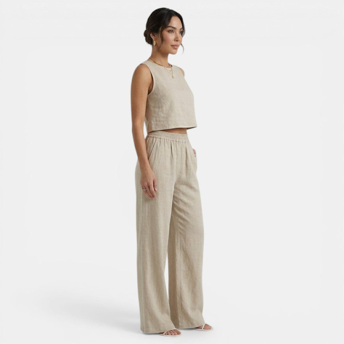 Conjunto Verano Mujer sin Mangas y Pantalón Holgado