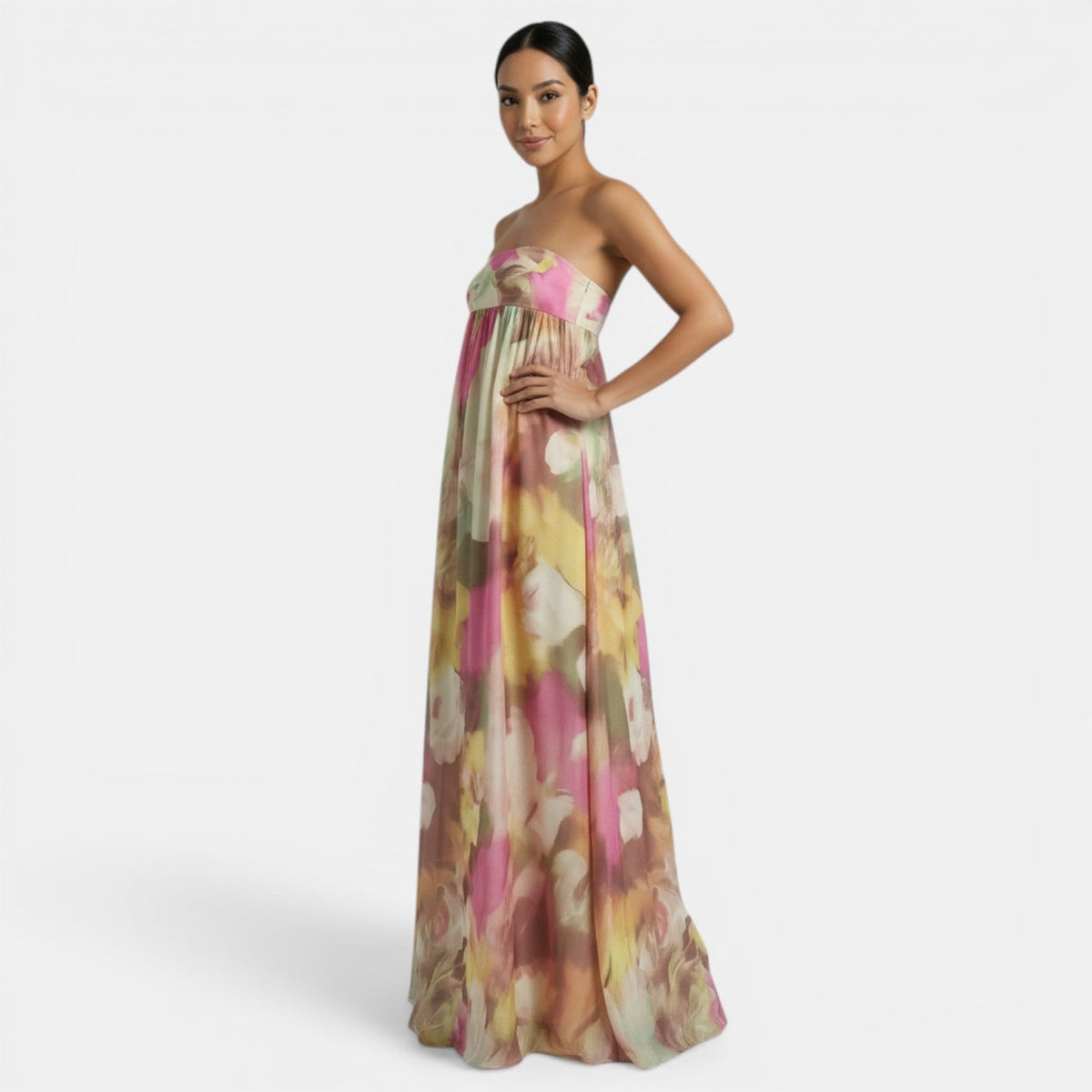 Vestido Rosa Estampado Mujer