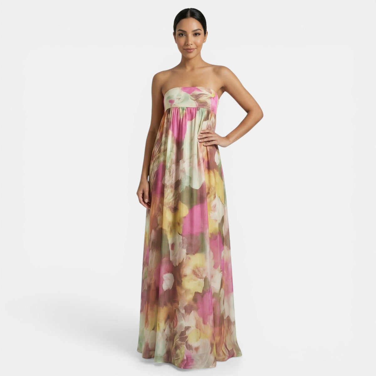 Vestido Rosa Estampado Mujer