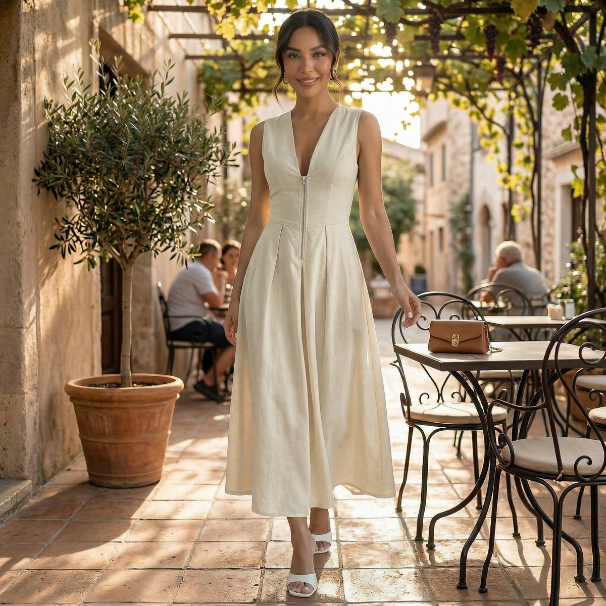 Vestido Midi Elegante Mujer