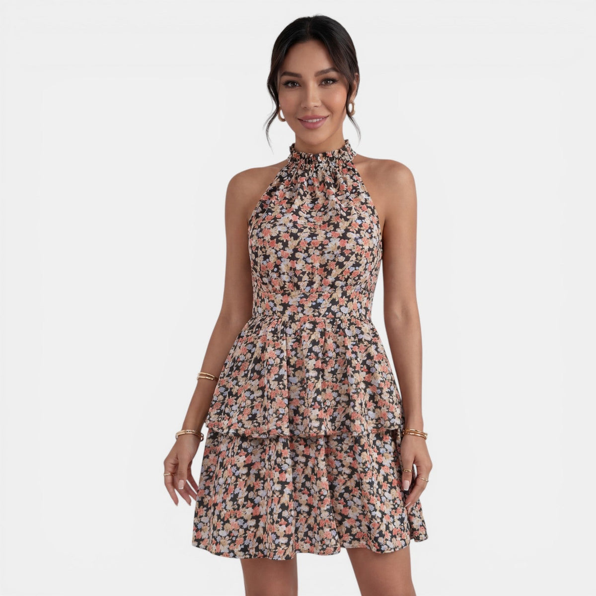 Vestido Corto Boho Floral Halter