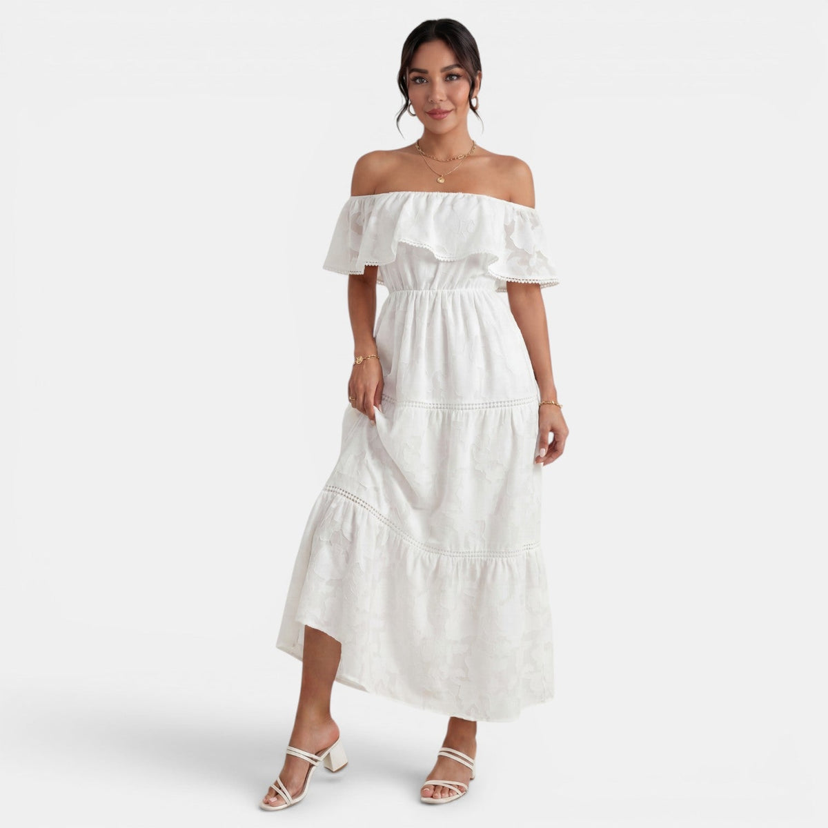 Vestido Boho Mujer Hombros Descubiertos