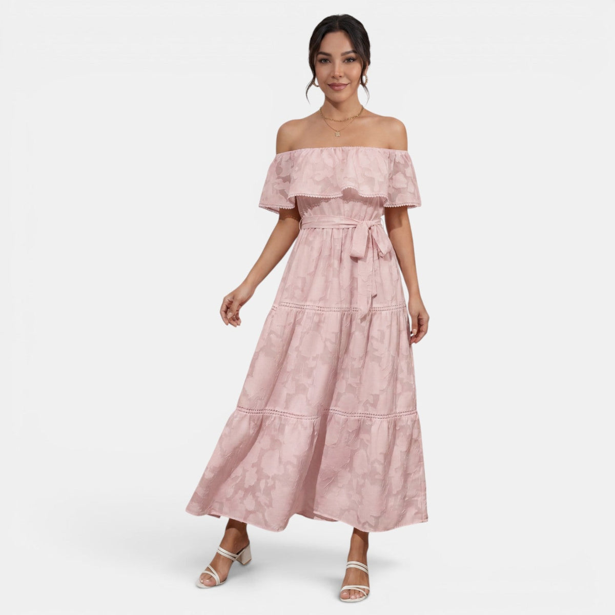 Vestido Boho Mujer Hombros Descubiertos