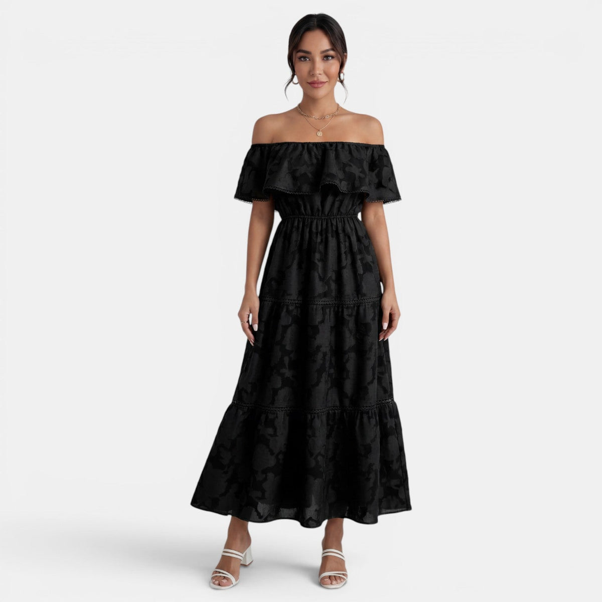 Vestido Boho Mujer Hombros Descubiertos