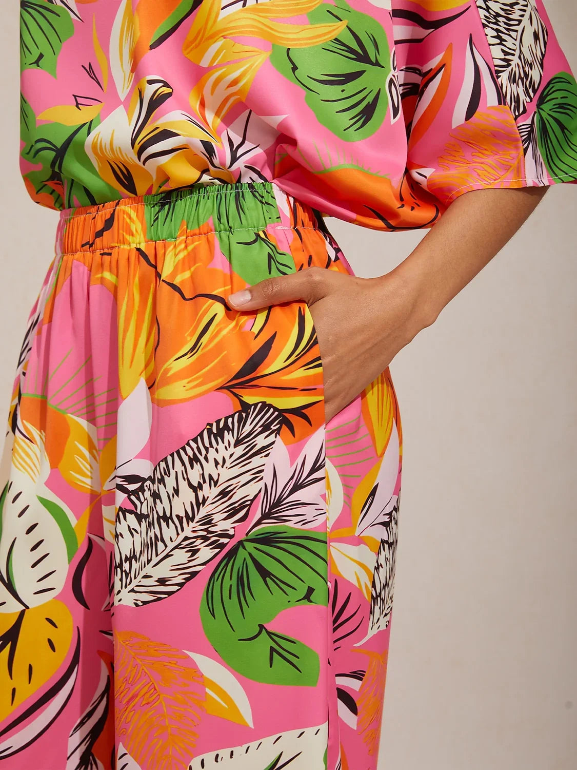 Malva | Pantalón Palazzo de Satén