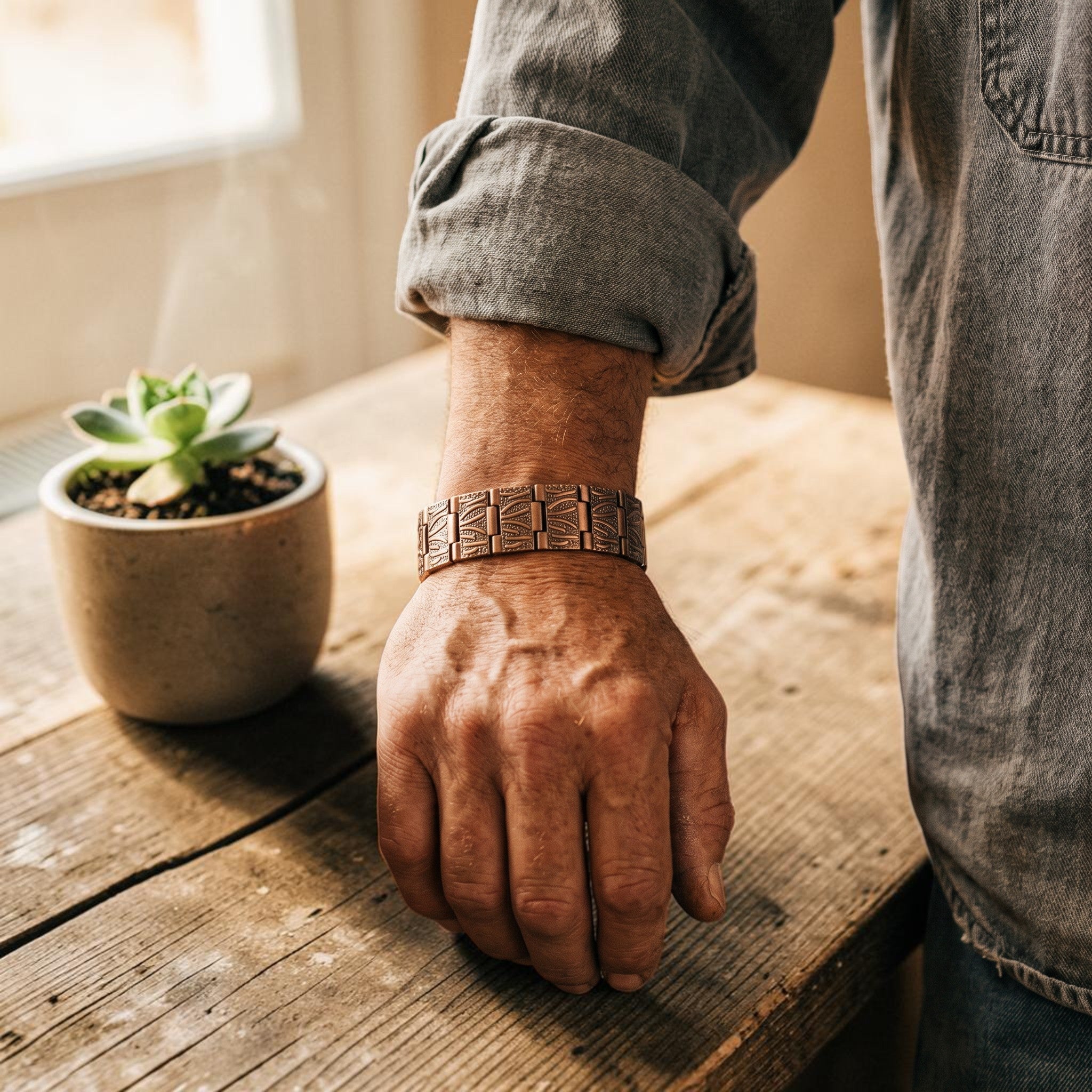 Pulsera Hombre Grava de Cobre