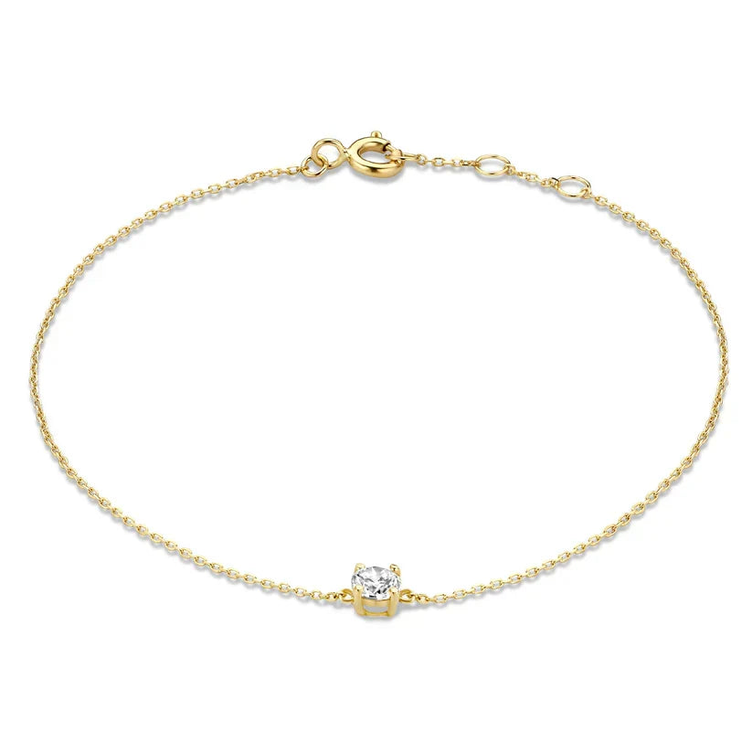 Pulsera Clea con Piedra Oro Blanco
