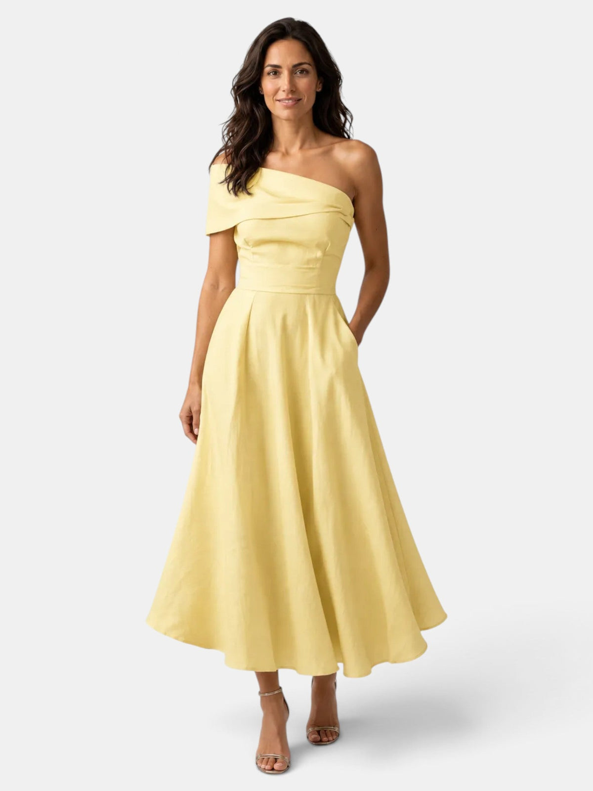 Vestido Largo Invitada Boda Amarillo