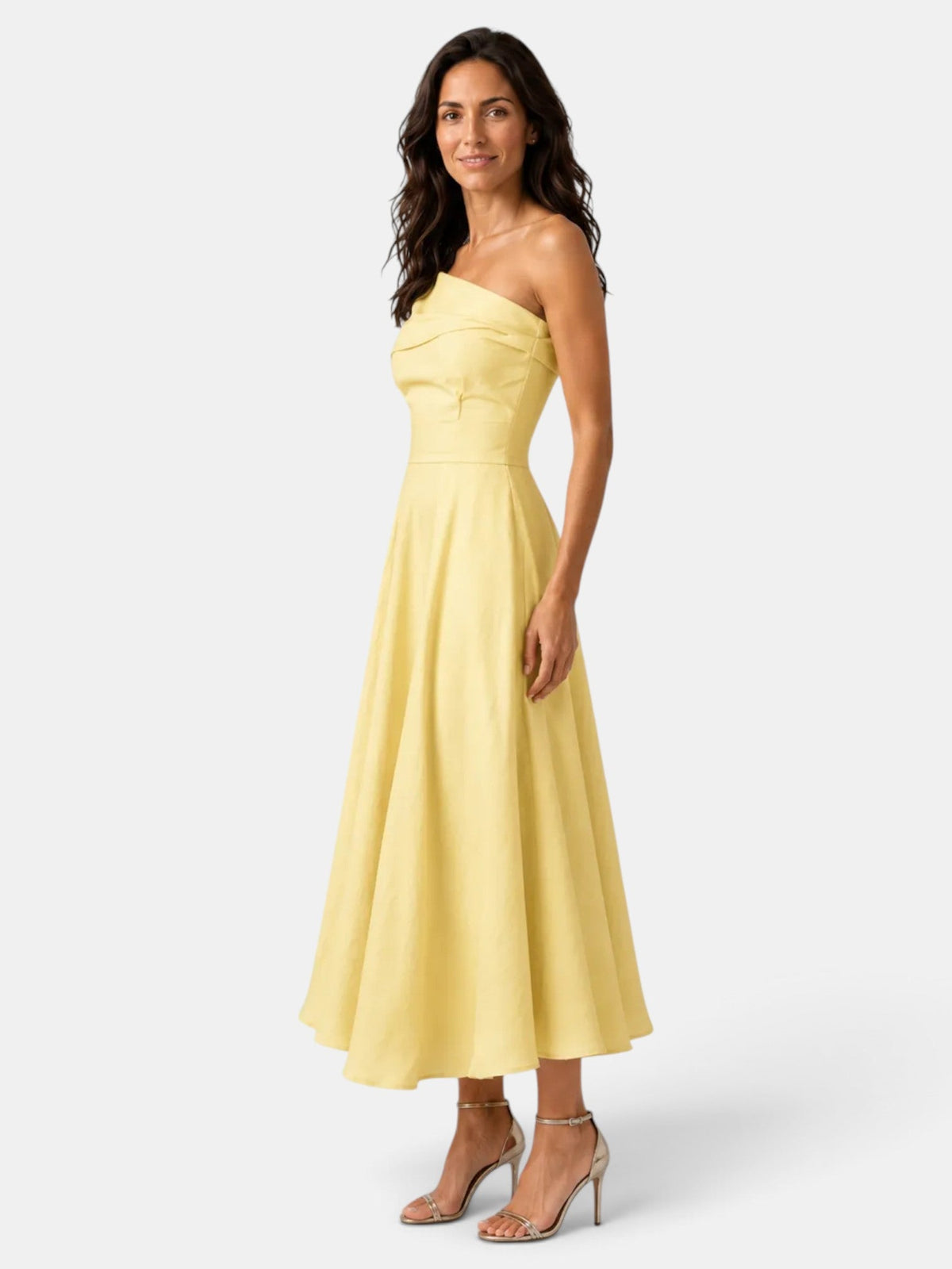 Vestido Largo Invitada Boda Amarillo