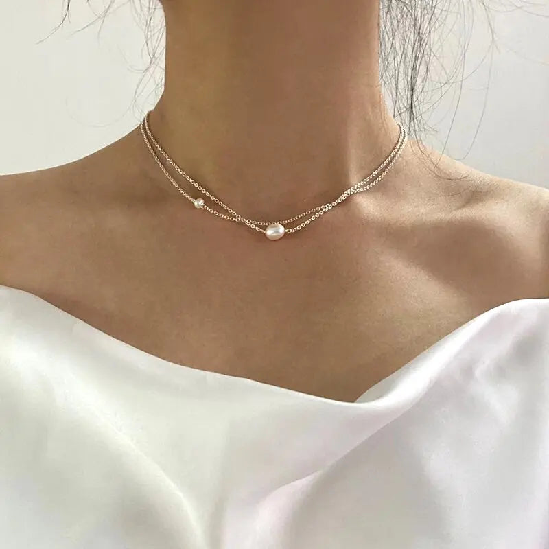 Collar Clásico Perlas de Agua Dulce