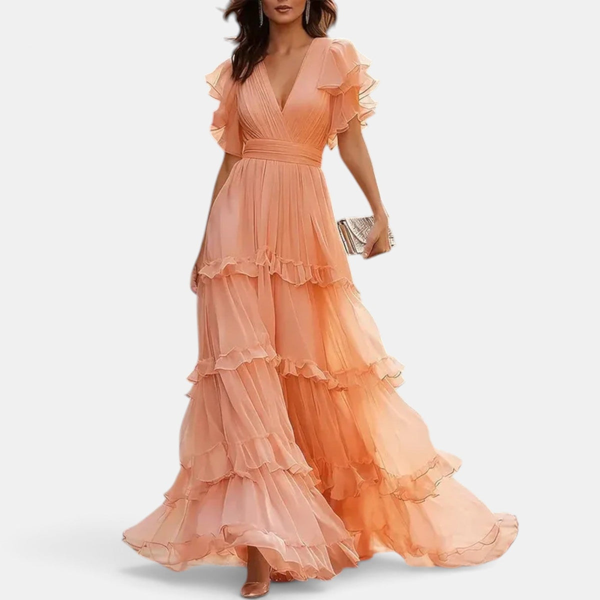 Vestido Invitada de Boda Largo Verano con Volantes
