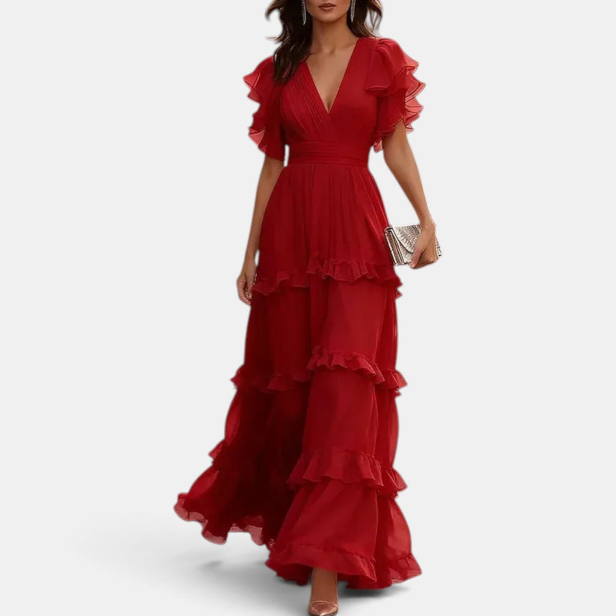 Vestido Invitada de Boda Largo Verano con Volantes