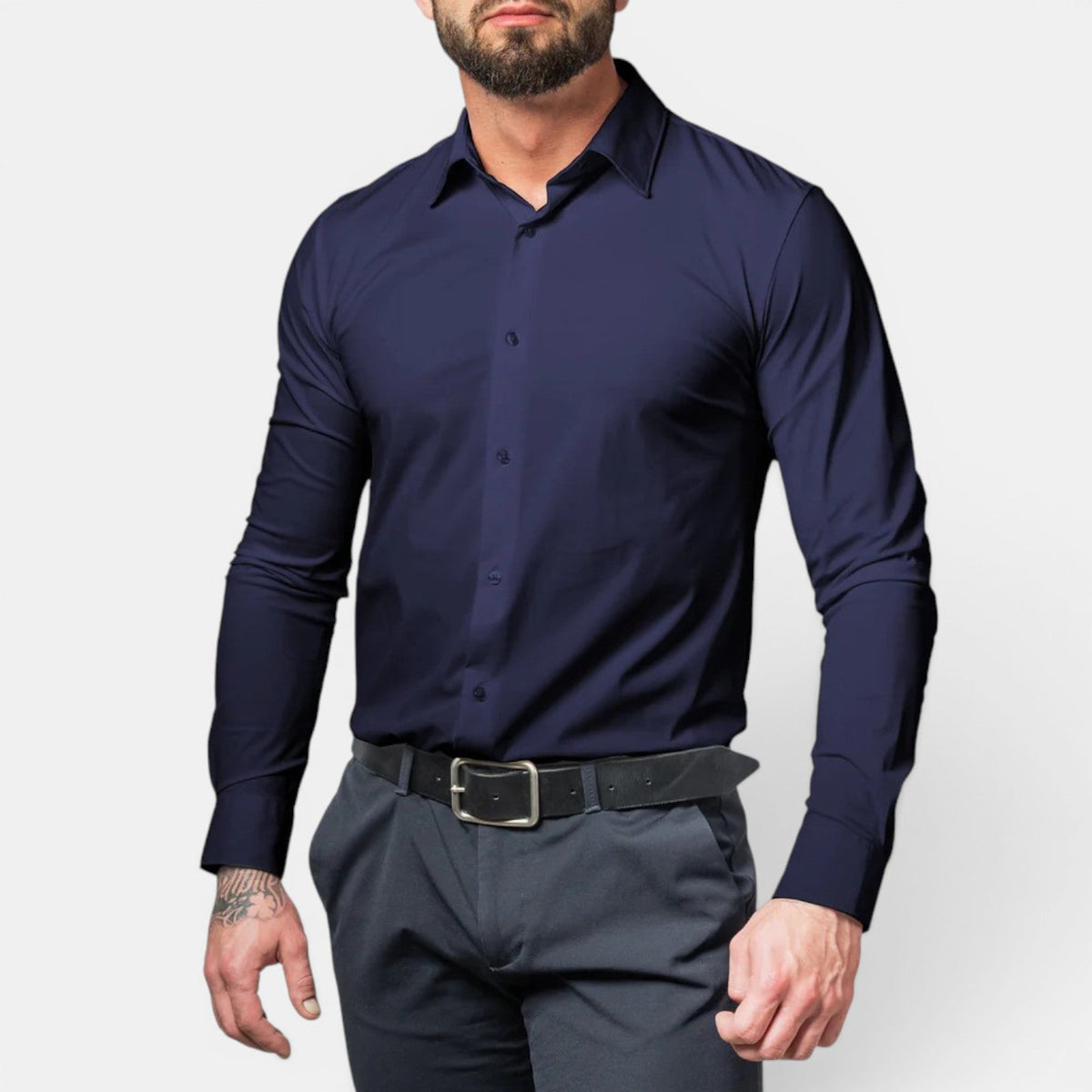Camisa Hombre Antiarugas Elástica