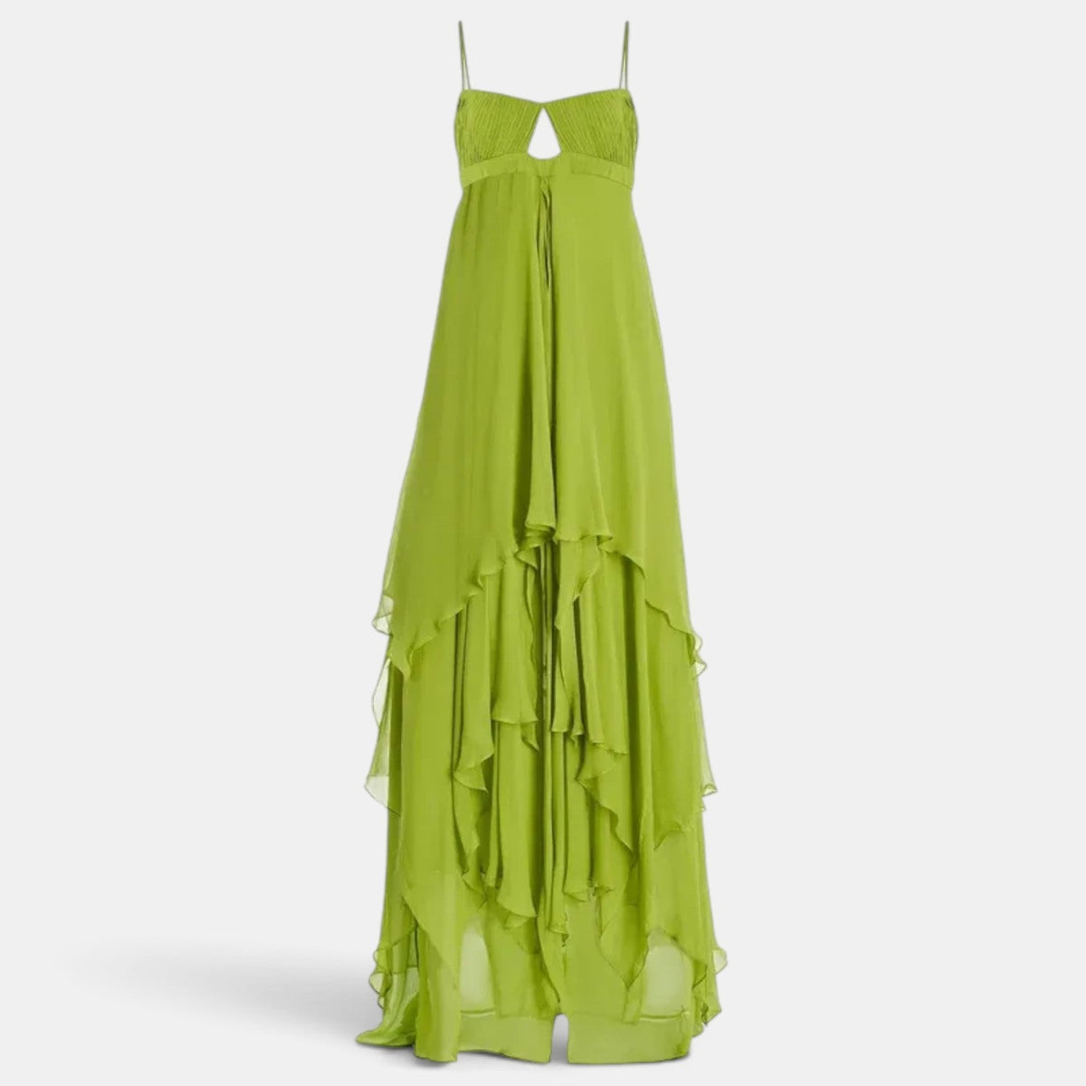 Vestido Invitada de Boda Largo con Volantes Cut Out