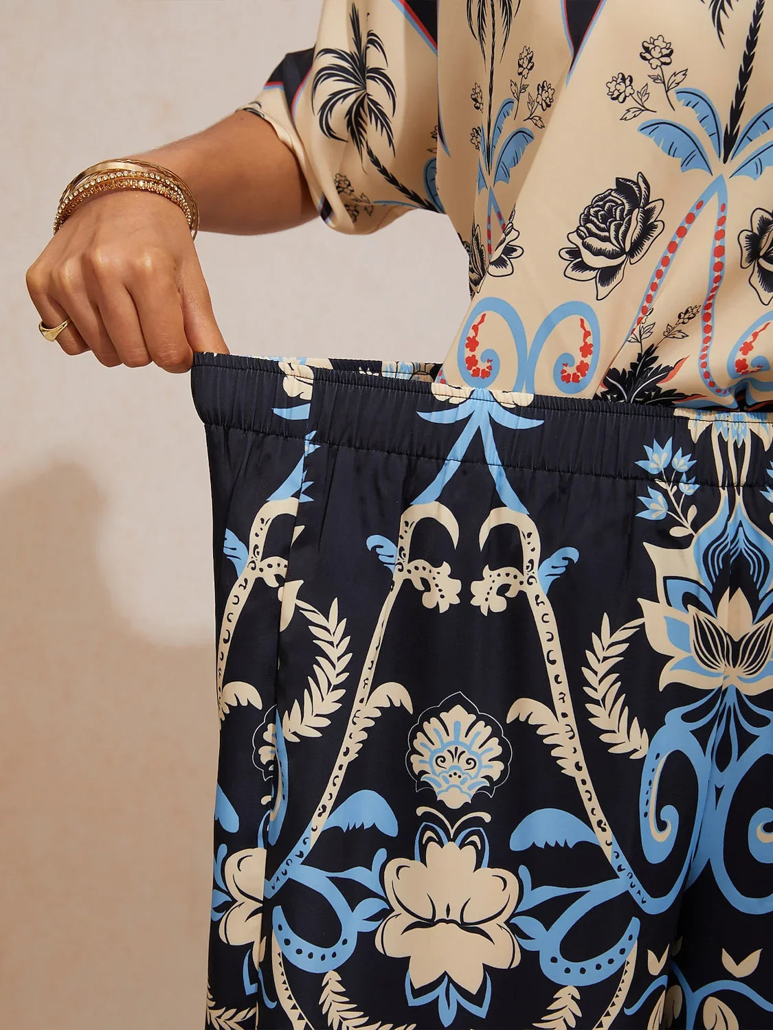 Malva | Pantalón Palazzo de Satén
