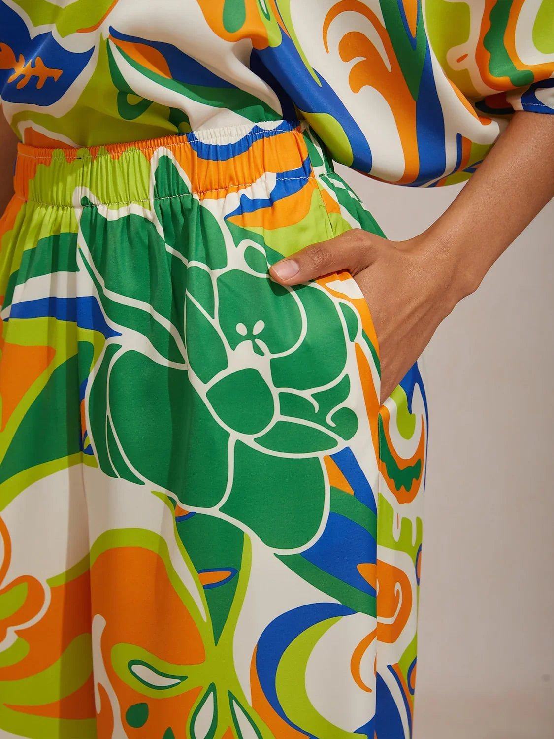 Malva | Pantalón Palazzo de Satén