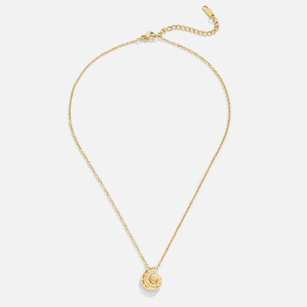 Collar Colgante Concha de Cristal en Oro
