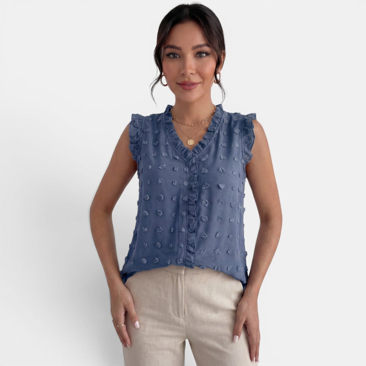Blusa Mujer Volantes Elegante