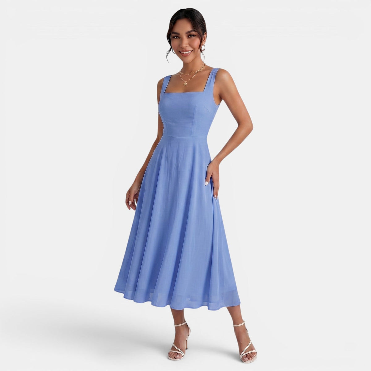 Vestido Midi Verano Elegante Mujer